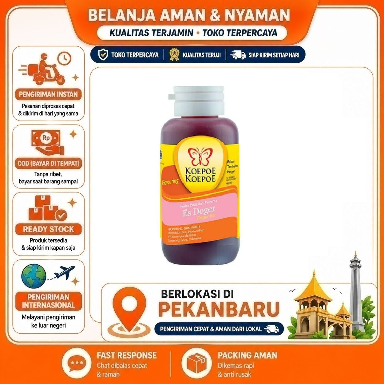 Pekanbaru 60ml Koepoe Koepoe Perisa Pasta Es Doger Bahan Campuran Olahan Makanan Food Halal