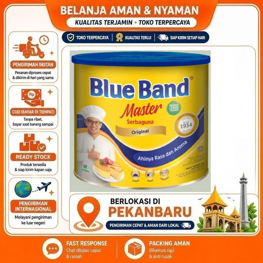 Pekanbaru Blue Band Margarine Kaleng 2kg Master - Gurih, Aroma Khas, Tekstur Lembut Halal Enak