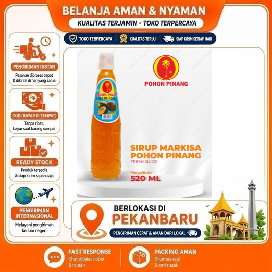 Pekanbaru 520ml Pohon Pinang Sirup Rasa Markisa Marquisa Fruit Syrup Flavor Bahan Minuman New