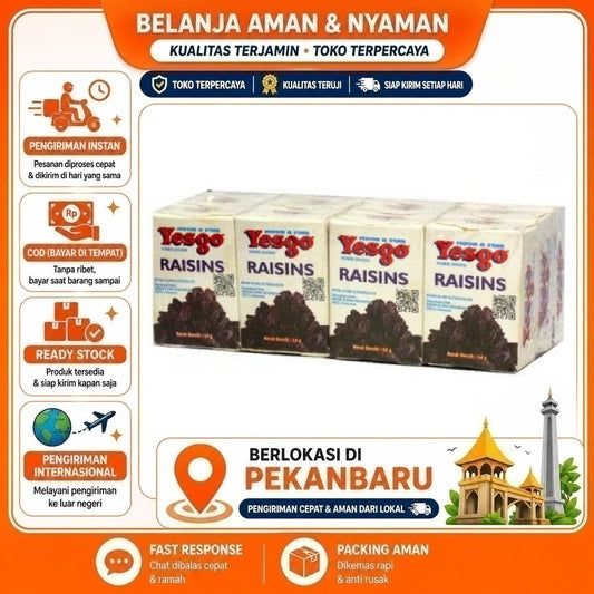 Pekanbaru 12 Pcs Kismis Hitam Tanpa Biji Yesgo Moon & Star Natural Black Raisin Seedless Halal