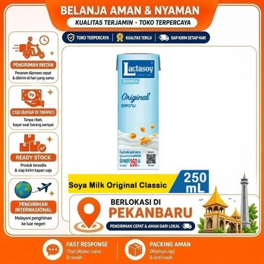 Pekanbaru 250ml Lactasoy Soymilk Original Flavor Minuman Susu Kacang Kedelai Nabati Halal Milk