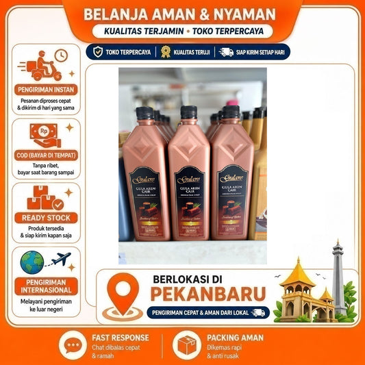 Pekanbaru 1.3 kg Gulare Gula Aren Cair Arenga Palm Syrup Premium Rasa Alami & Lembut Halal