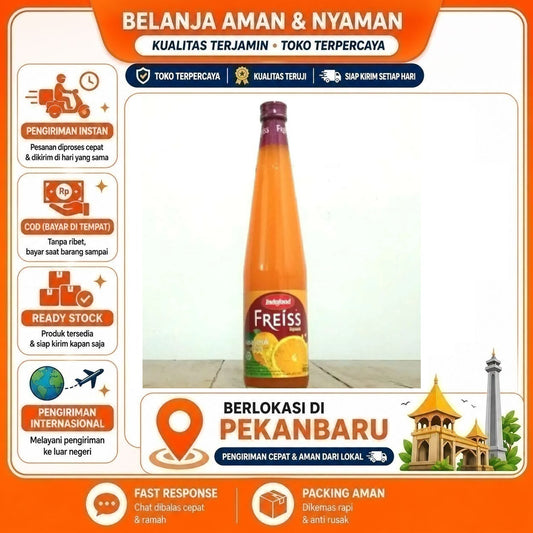Pekanbaru 460ml Indofood Freiss Sirup Rasa Buah Jeruk Orange Fruit Syrup Flavor Bahan Minuman
