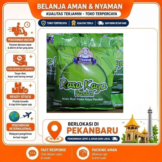 Pekanbaru 500 Gram Donny Isian Roti Rasa Kaya Pandan Kemasan Praktis Premium Kental Siap Saji