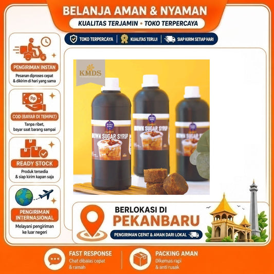 Pekanbaru 1 Liter Bobaking Brown Sugar Syrup Sirup Rasa Gula Merah Bahan Minuman Mix Drink 1L