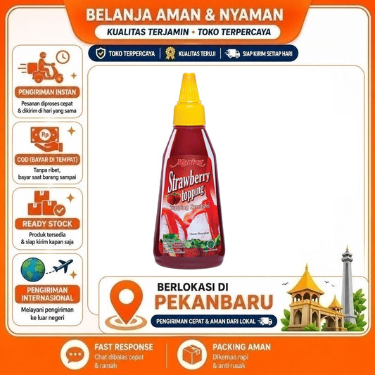 Pekanbaru 350 Gram Mariza Strawberry Topping Rasa Stroberi Bahan Dekorasi Kue Cake Mix Halal
