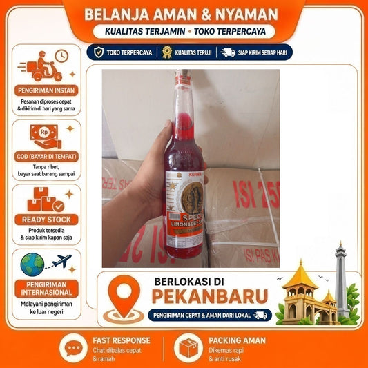 Pekanbaru 600ml Sirup Kurnia Buah Raspberry Rasa Asli, 100% Gula Murni, Tanpa Pemanis Buatan