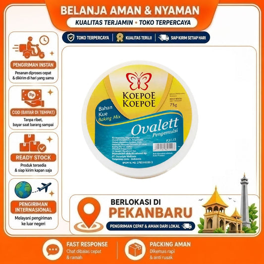 Pekanbaru 75 gr Koepoe Koepoe Ovalett Pengemulsi Bahan Kue Baking Mix Cake Bread Roti Makanan