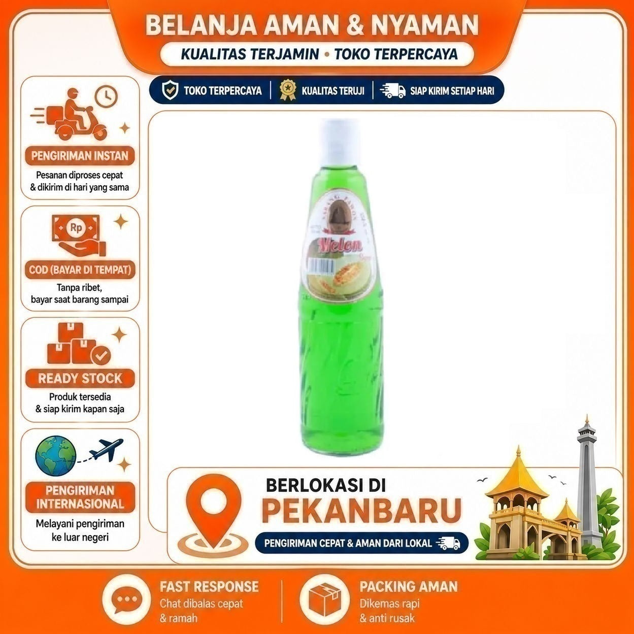Pekanbaru 430ml Sarang Tawon Sirup Rasa Buah Melon Segar Fruit Syrup Bahan Minuman Halal Enak