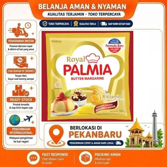Pekanbaru Palmia Margarin Royal Butter Margarine 200gr - Kaya Vitamin, Aroma Butter, Serbaguna