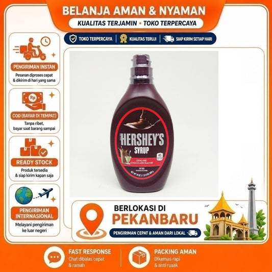 Pekanbaru 623 Gram Hershey's Syrup Chocolate Flavour Saus Cokelat Saos Coklat Choco Sauce 623g