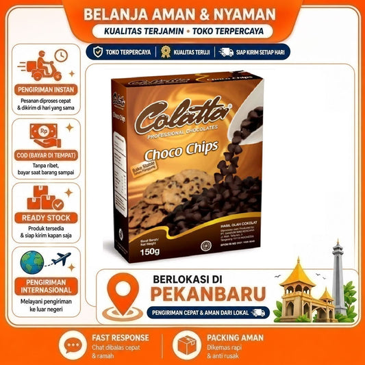 Pekanbaru Choco Chips Colatta 150 Gr - Tahan Panas, Rasa Cokelat, Tidak Mudah Meleleh Halal