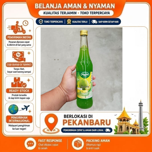 Pekanbaru 400ml Marjan Squash Sirup Rasa Buah Melon Bahan Minuman Syrup Kemasan Botol Halal