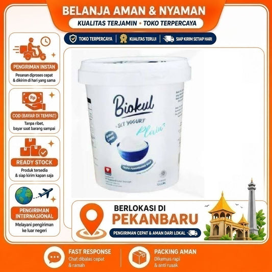 Pekanbaru 1 kg Biokul Set Yogurt Plain Rendah Lemak Tanpa Tambahan Gula No Added Sugar Halal