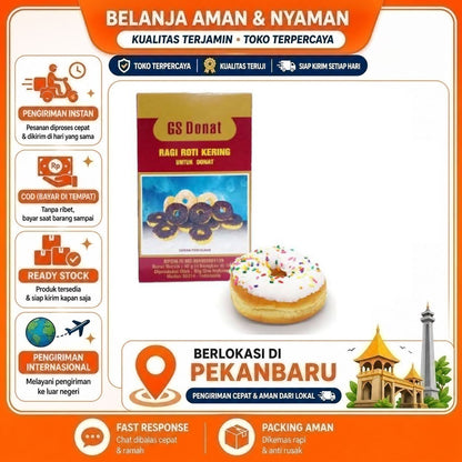 Pekanbaru 4 Saset GS Donat Ragi Roti Kering Untuk Donut Yeast Bahan Baking Kue Cake Mix Halal