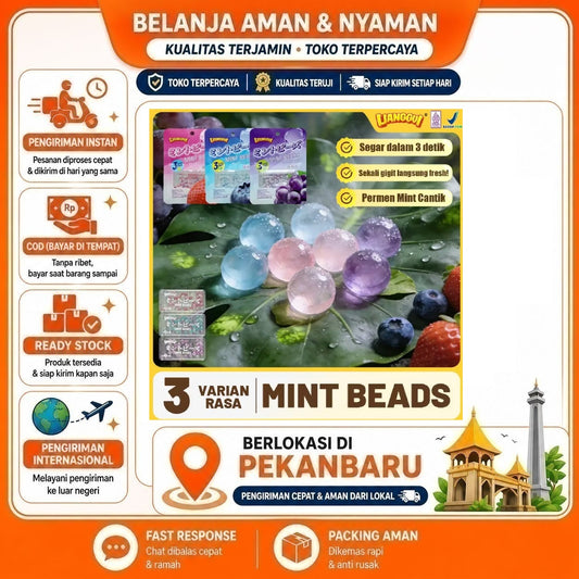 Pekanbaru Lianggui Permen Mint Mutiara 1 Saset 3 gr Rasa Stroberi Blueberi Anggur Grape Halal