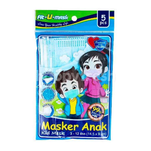 Pekanbaru U-Mask Kids Mask Grande A Blue 5'S